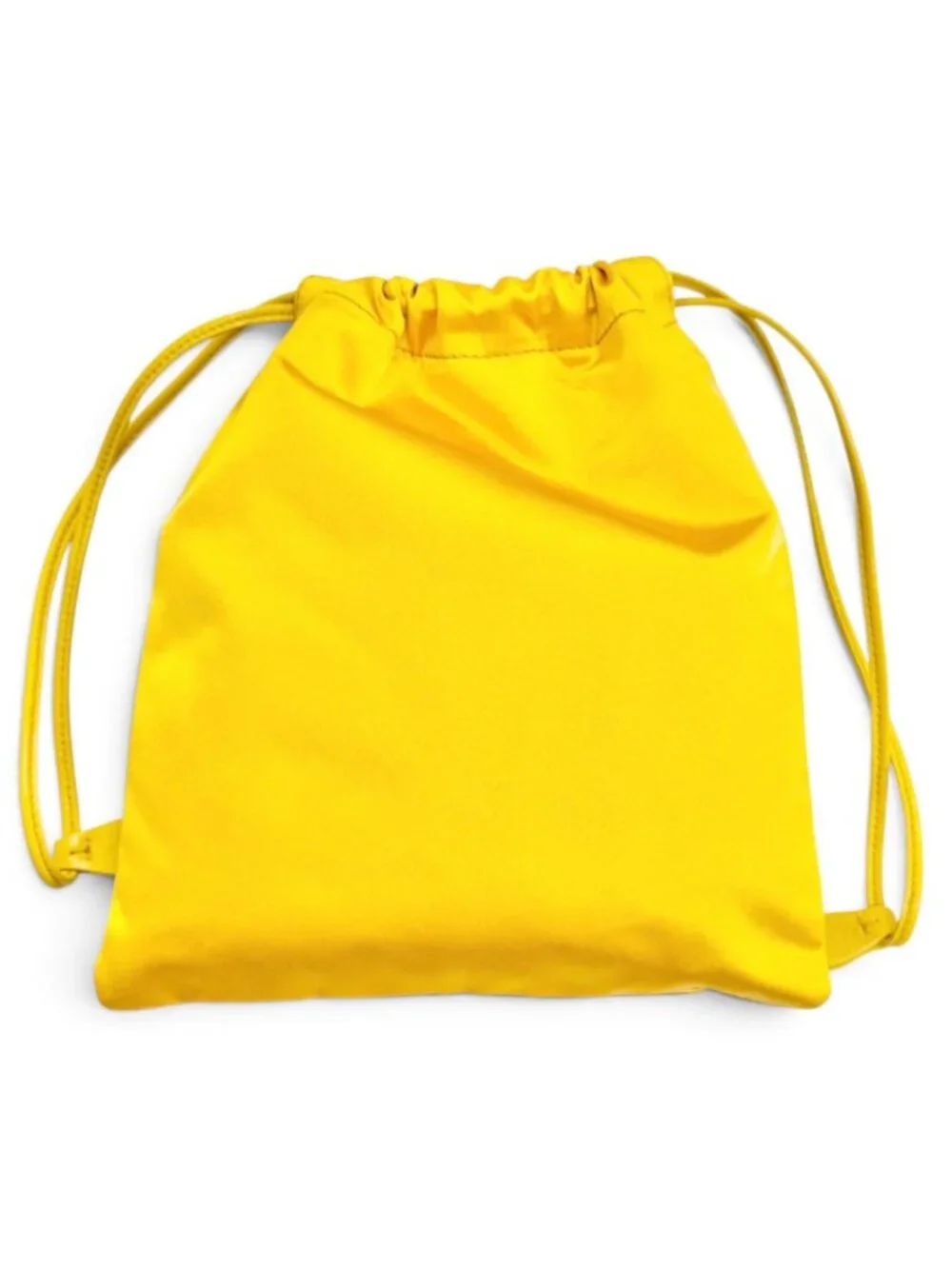 Miu Miu Duchess Drawstring Pouch Satin Silk Logo Mini Bag Yellow